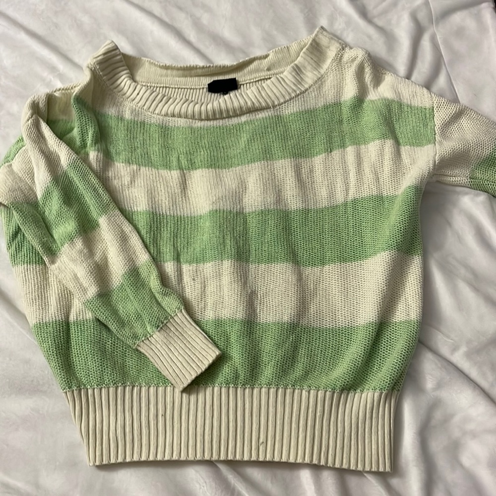 Cream and Green Sweater